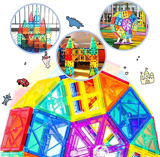 Magnetic Tiles with Ferris Wheel Expansion Set, Magnetic Blocks Toys for 3+ Year Old Boys and Girls, STEM Educational Learning Construction Toddler Kids Toys