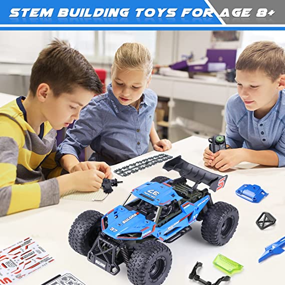 STEM Projects for Kids Ages 8-12 Smart Assembly RC Truck 2.4G Remote Control Car 1:18 Scale Building Toys for Boys & Girls Stem Toys DIY Building Science Experiment Kit for Kids Ages 8-10 and Older