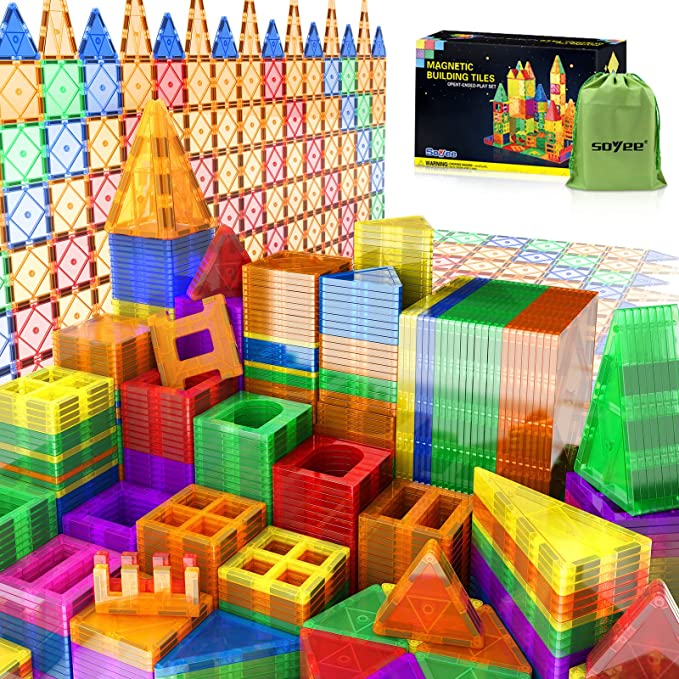 Compatible Magnetic Tiles Building Blocks STEM Toys for 3+ Year Old Boys and Girls Learning by Playing Montessori Toys Toddler Kids Activities Games - 102pcs Advanced Set