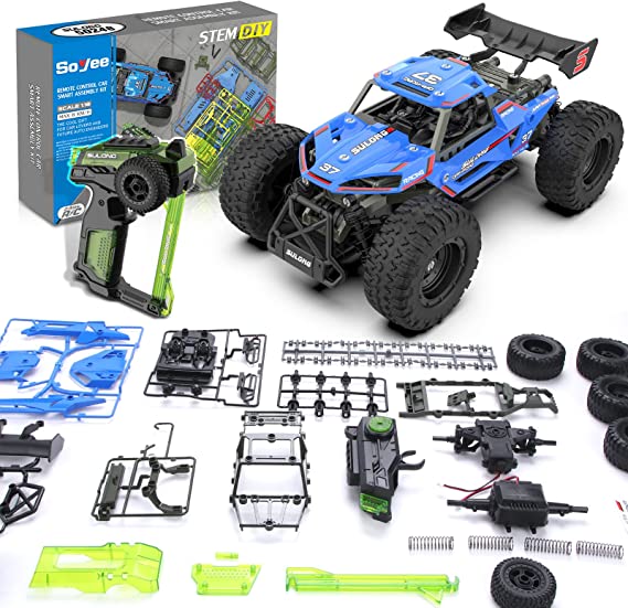 STEM Projects for Kids Ages 8-12 Smart Assembly RC Truck 2.4G Remote Control Car 1:18 Scale Building Toys for Boys & Girls Stem Toys DIY Building Science Experiment Kit for Kids Ages 8-10 and Older