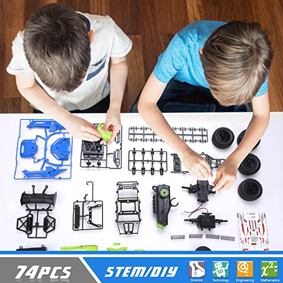 STEM Projects for Kids Ages 8-12 Smart Assembly RC Truck 2.4G Remote Control Car 1:18 Scale Building Toys for Boys & Girls Stem Toys DIY Building Science Experiment Kit for Kids Ages 8-10 and Older