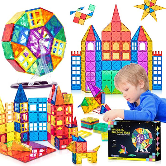 Magnetic Tiles with Ferris Wheel Expansion Set, Magnetic Blocks Toys for 3+ Year Old Boys and Girls, STEM Educational Learning Construction Toddler Kids Toys